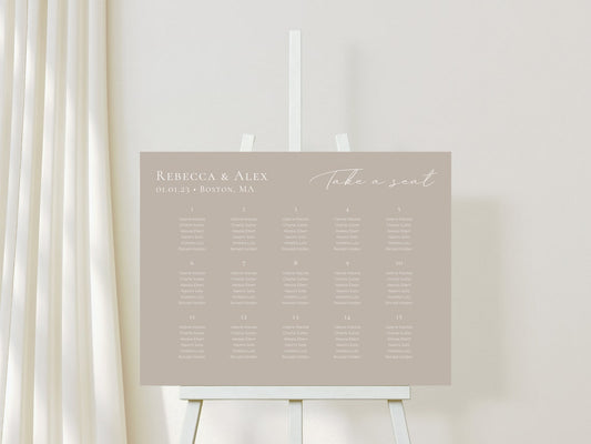 Alphabetical Downloadable Seating Chart. Customizable seating chart for your special event. Easy to download and design yourself. Crisp and clean color schemes with various font and layout formats. thequinnandcompany. www.thequinnandcompany.com