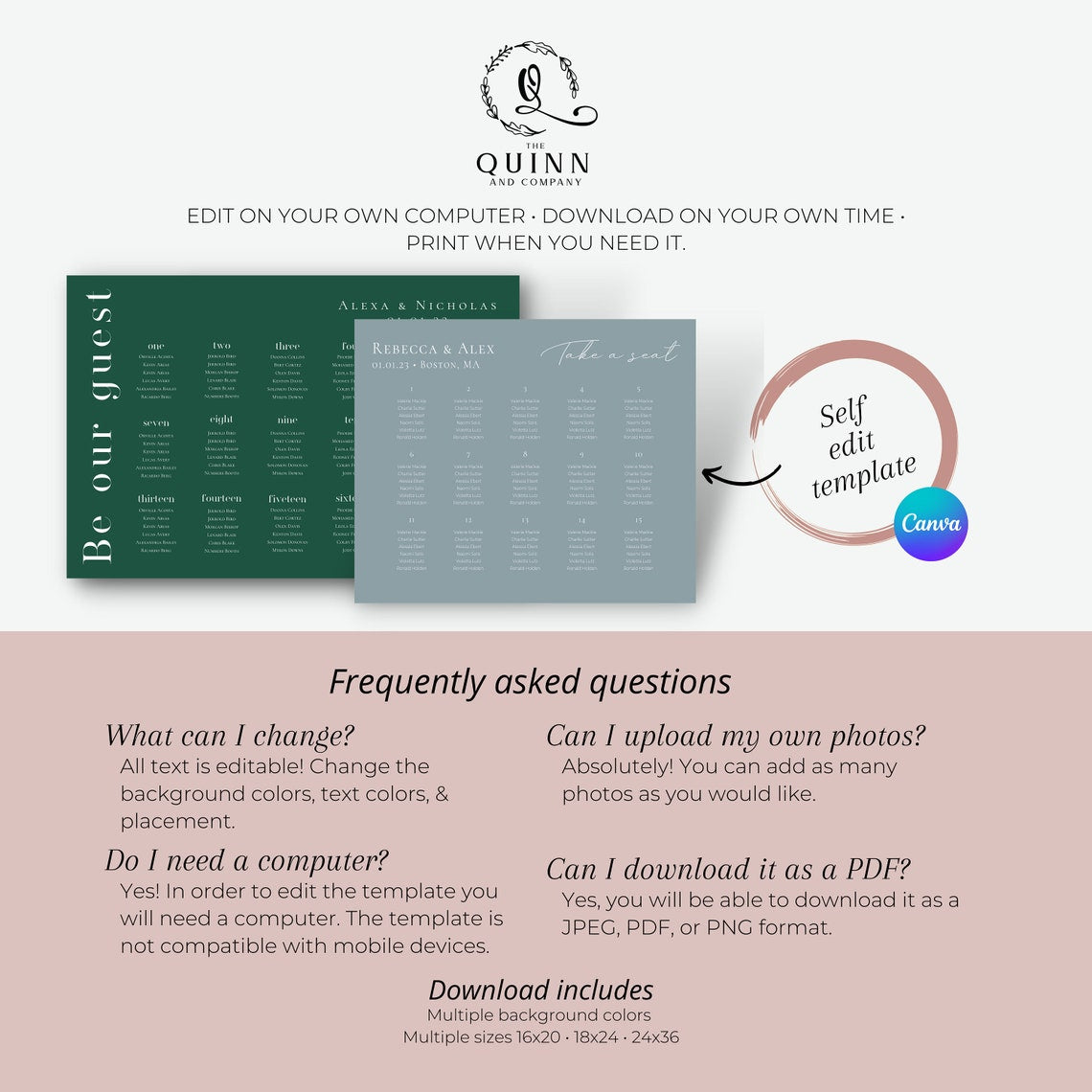 Wedding Order of Events Timeline Sign Template, Minimal Order of Events Wedding Timeline Sign, Printable Timeline, DIY Wedding Sign