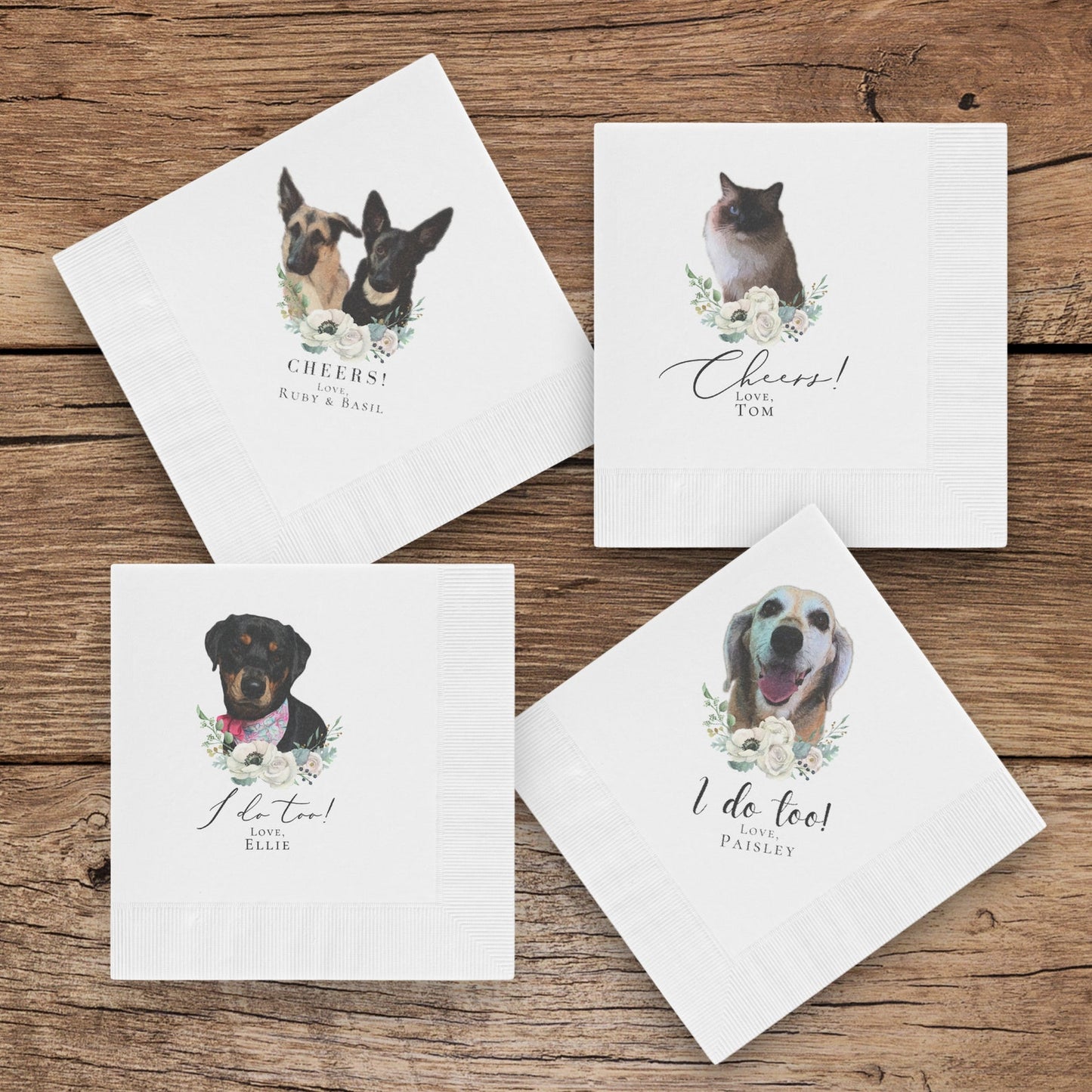 Custom Wedding Cocktail Napkins