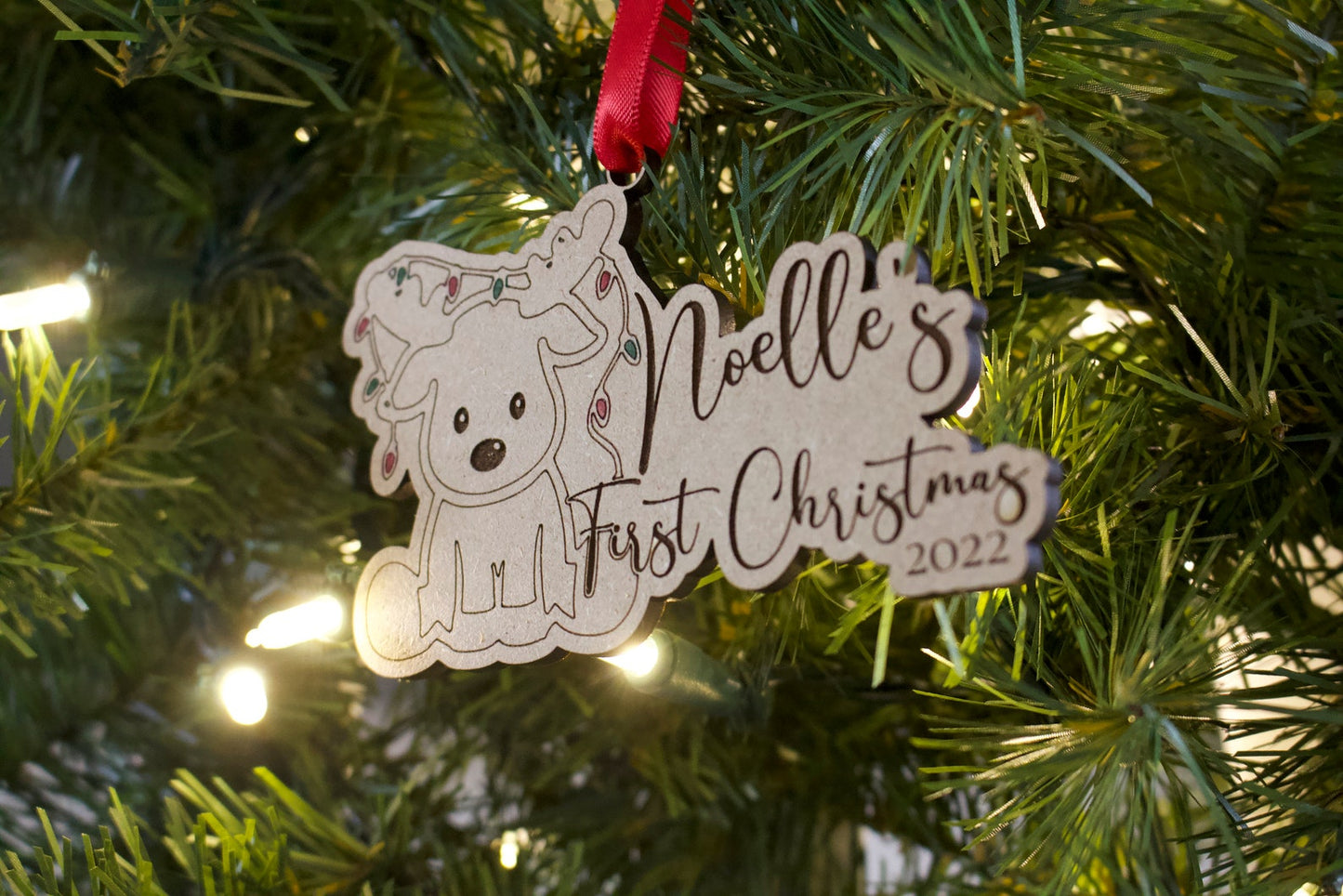 First Christmas Wooden Personalized Baby Ornament, Wood Baby Keepsake Ornament, Baby's First Christmas Ornament, New Baby Gift, Baby Shower