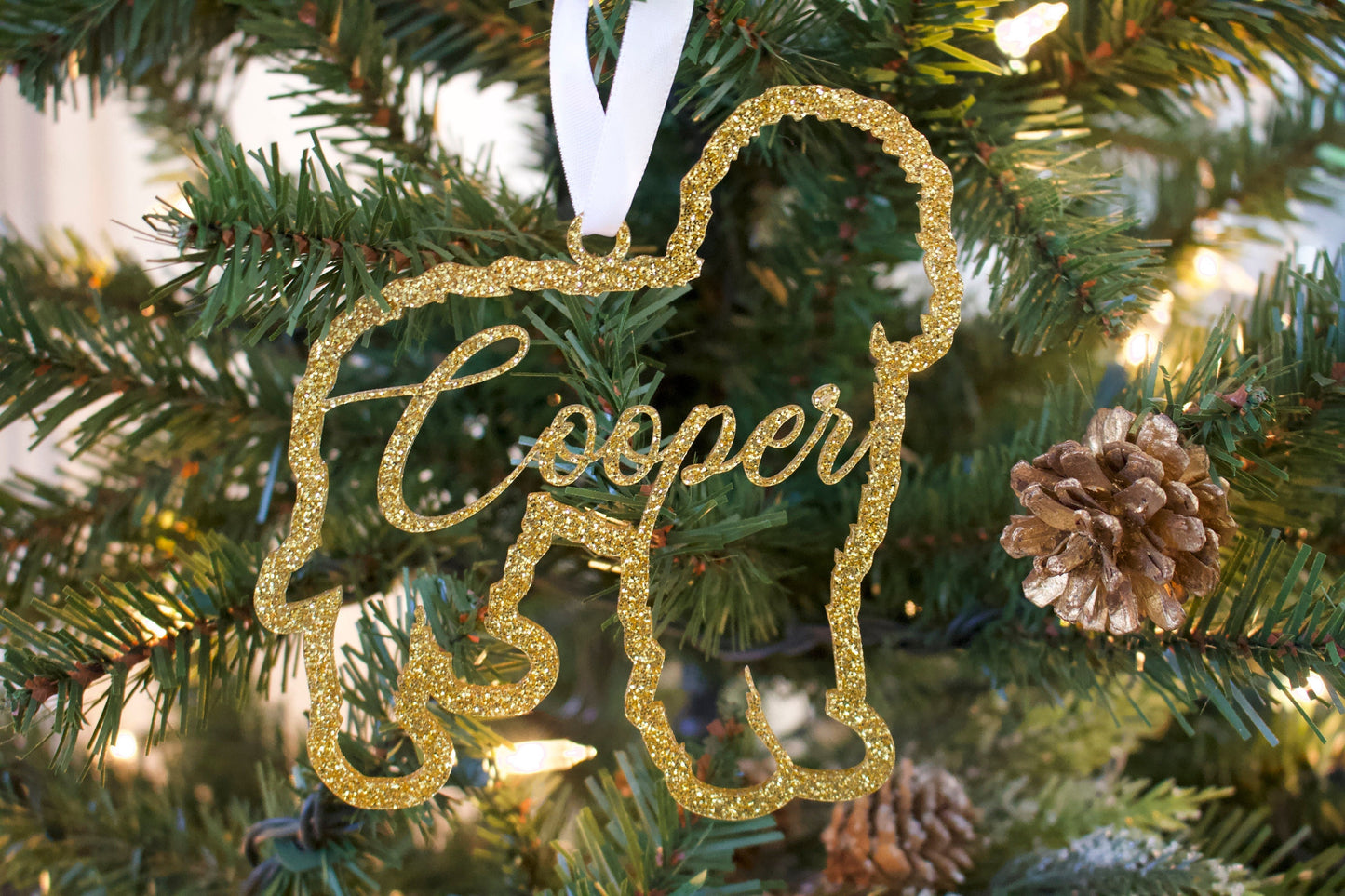 Pet Ornament Glitter Acrylic | Custom Christmas Ornament | Gift for Animal Lover | Holiday Dog Lover Gift | Custom Ornament | Pet Lover