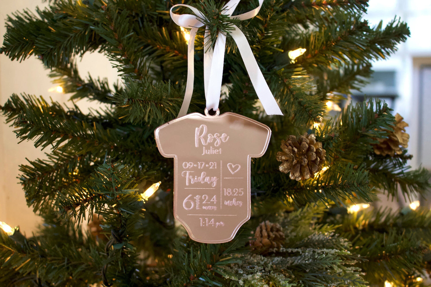 Personalized Baby Christmas Ornament | Baby's First Christmas | New Baby | Parent's Baby Gift | Grandparent's Baby Gift | Stocking Stuffer