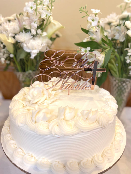 God Bless Cake Topper, Baptism Cake Topper, Christening Cake Topper, Holy Communion Cake Topper, Custom Baptism, Any name, Custom name