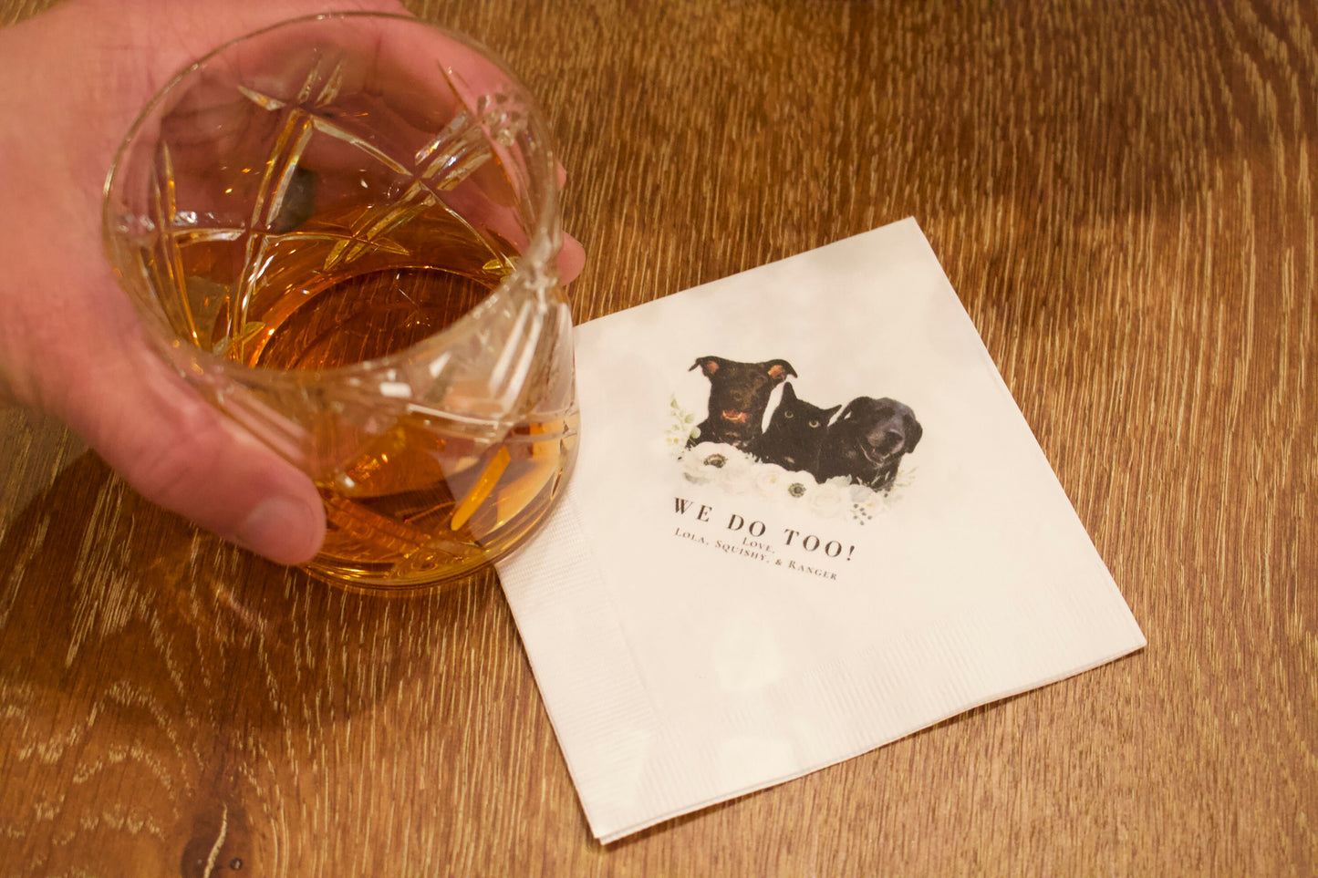 Custom Cocktail Napkins| Full Color Personalized Pet Wedding Cocktail Napkins | Custom Wedding Napkins| Wedding Decor | Bar Pet Napkins