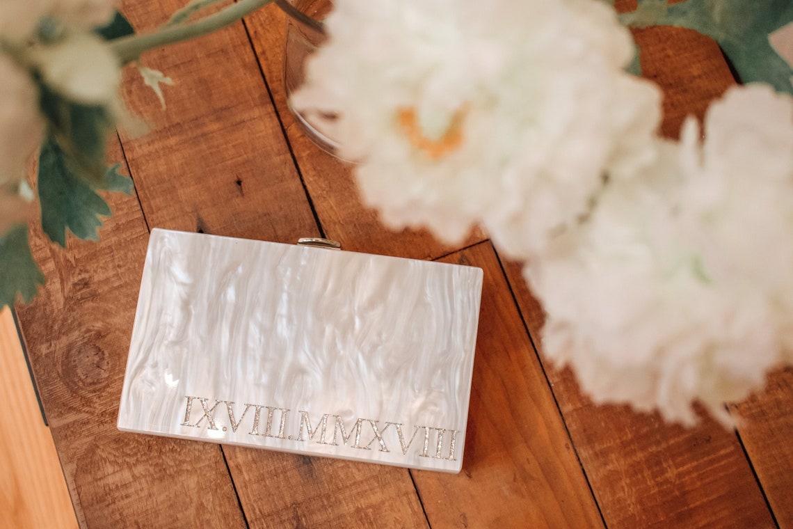 Personalized Engraved Acrylic Clutch, Custom Mrs. Clutch, Bridal Clutch, Mrs. Purse, Acrylic Purse, Acrylic