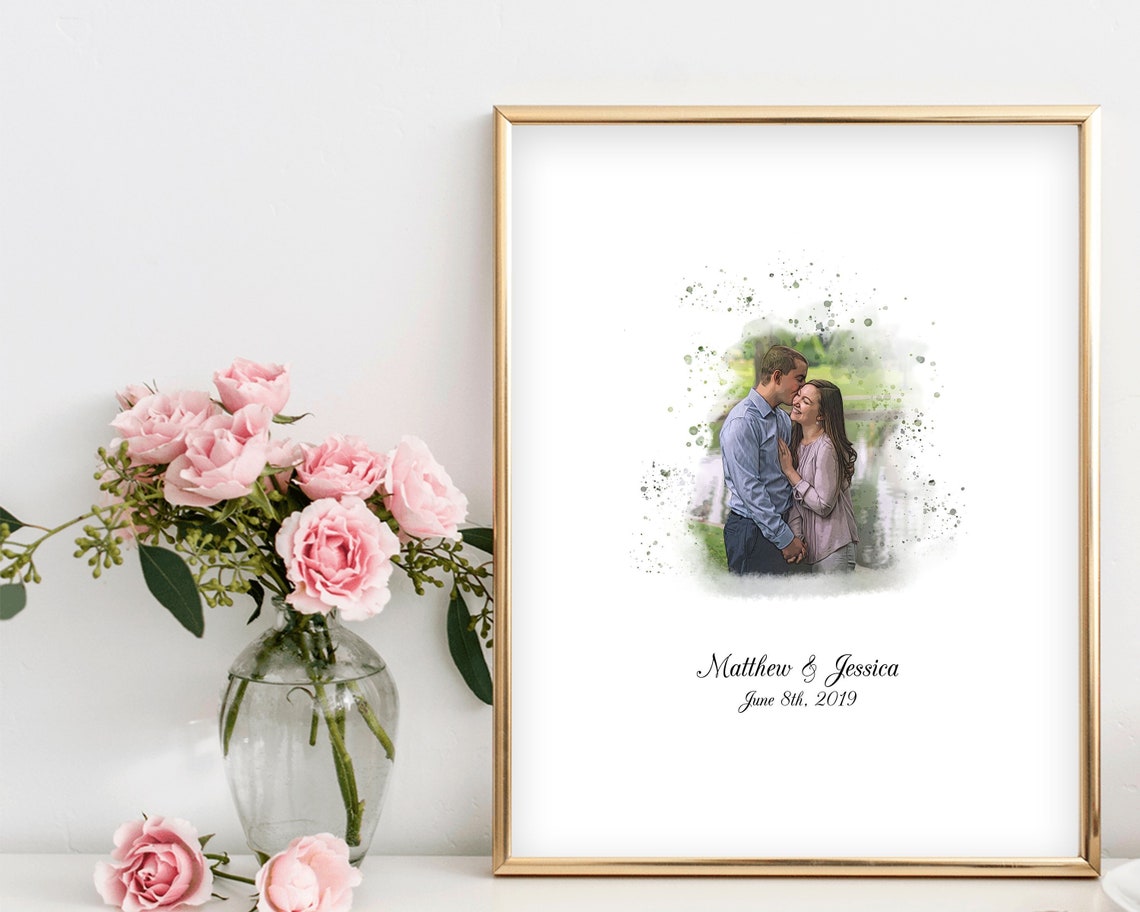 Personalized guest book. Take any picture and make a beautiful watercolor for your guests to sign. Your family and friends will sign with a “congratulations” and after your wedding day you can hang this awesome piece in your home. 10 years down the road, you will be able to look back with emotion on this piece and see/remember what your loved one’s wrote and felt on that special day! thequinnandcompany. www.quinnandcompany.com