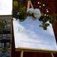 Mirror Acrylic Wedding welcome sign. Customizable designs, fonts and dates for weddings, birthdays, bridal/baby showers, retirements or any other event you wish to celebrate. Place this sign at the entrance of your event to welcome your guests in style and simplicity. thequinnandcompany. www.thequinnandcompany.com.