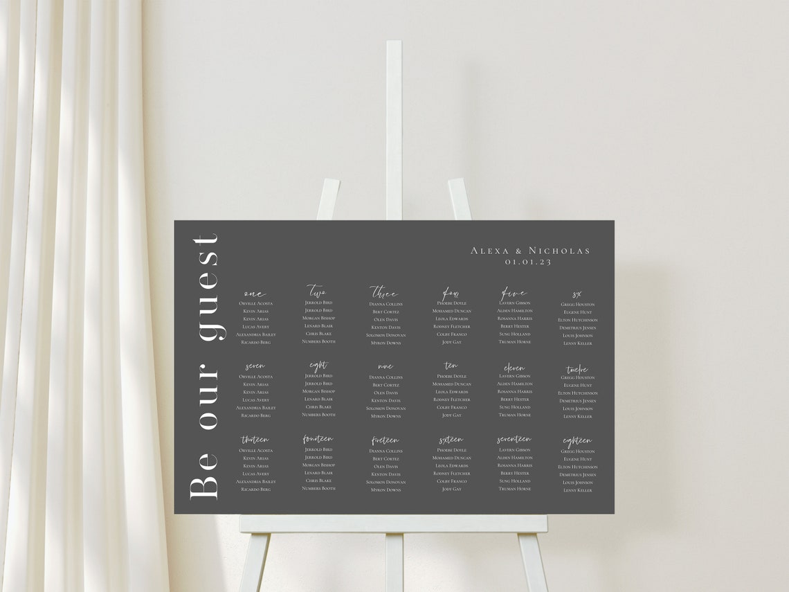 Alphabetical Seating Chart Template Download - 014