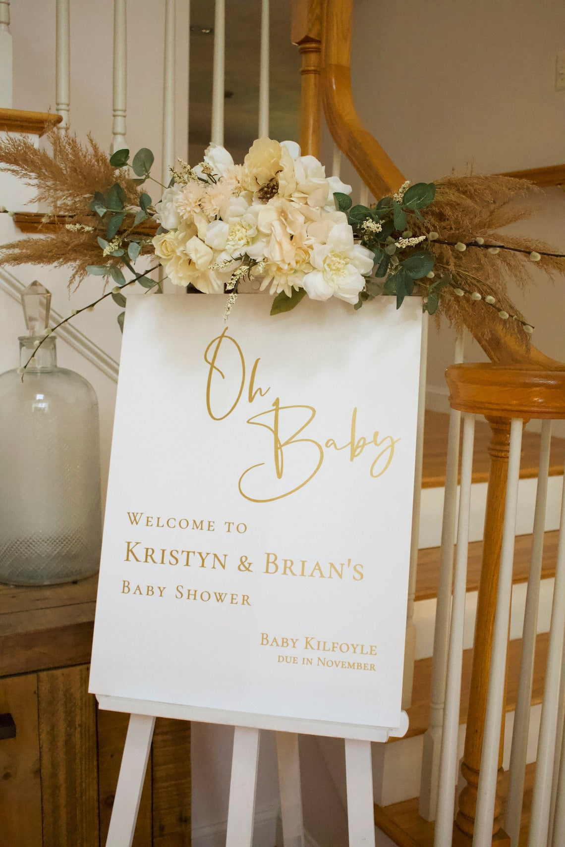 Acrylic Baby Shower Welcome Sign. Customizable designs, fonts and dates for weddings, birthdays, bridal/baby showers, retirements or any other event you wish to celebrate. Place this sign at the entrance of your event to welcome your guests in style and simplicity. thequinnandcompany. www.thequinnandcompany.com.