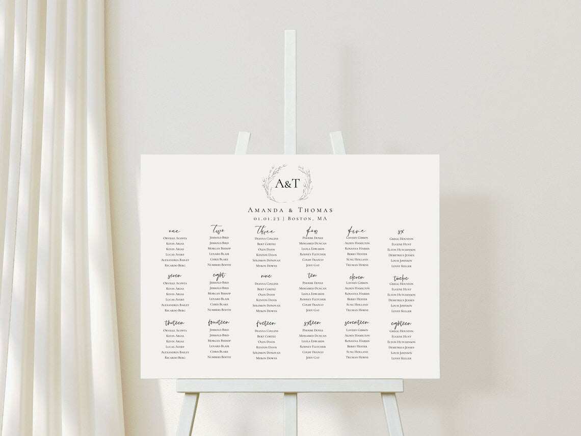Alphabetical Seating Chart Template Download - 009