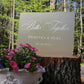 Acrylic event welcome sign. Customizable designs, fonts and dates for weddings, birthdays, bridal/baby showers, retirements or any other event you wish to celebrate. Place this sign at the entrance of your event to welcome your guests in style and simplicity. thequinnandcompany. www.thequinnandcompany.com.