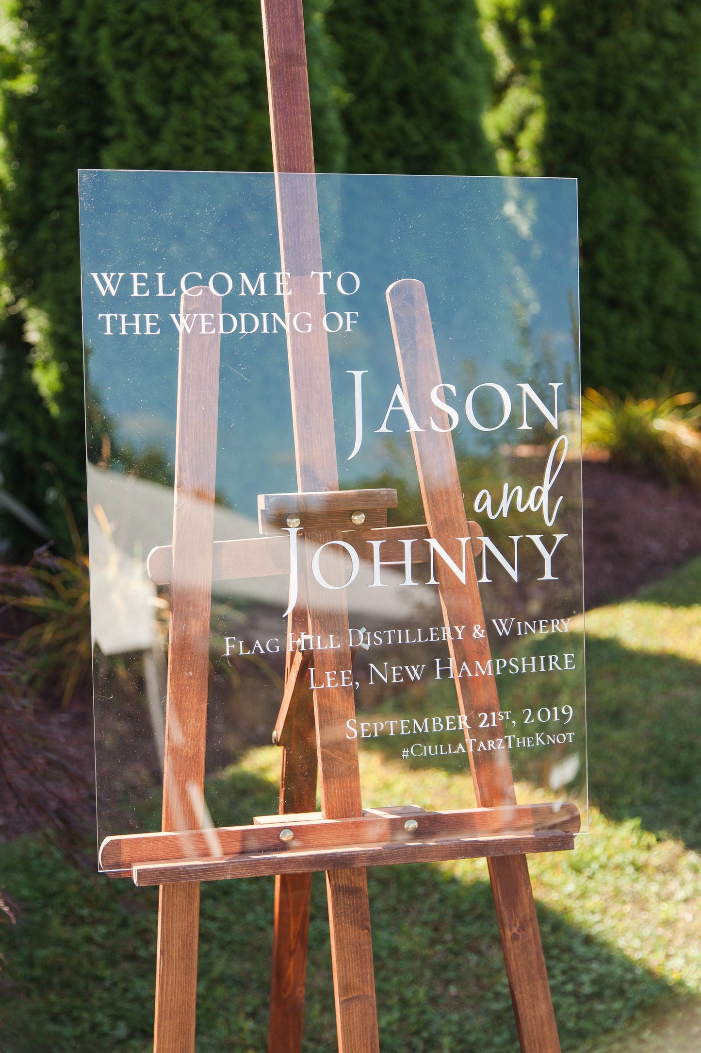 Clear Wedding Welcome Sign | 18" x 24" Welcome Clear Acrylic Sign | Custom Clear Acrylic Welcome Sign