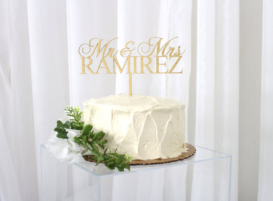 Personalized Wedding Cake Topper | Mr and Mrs Cake Topper | Wood Cake Topper | Bride & Groom