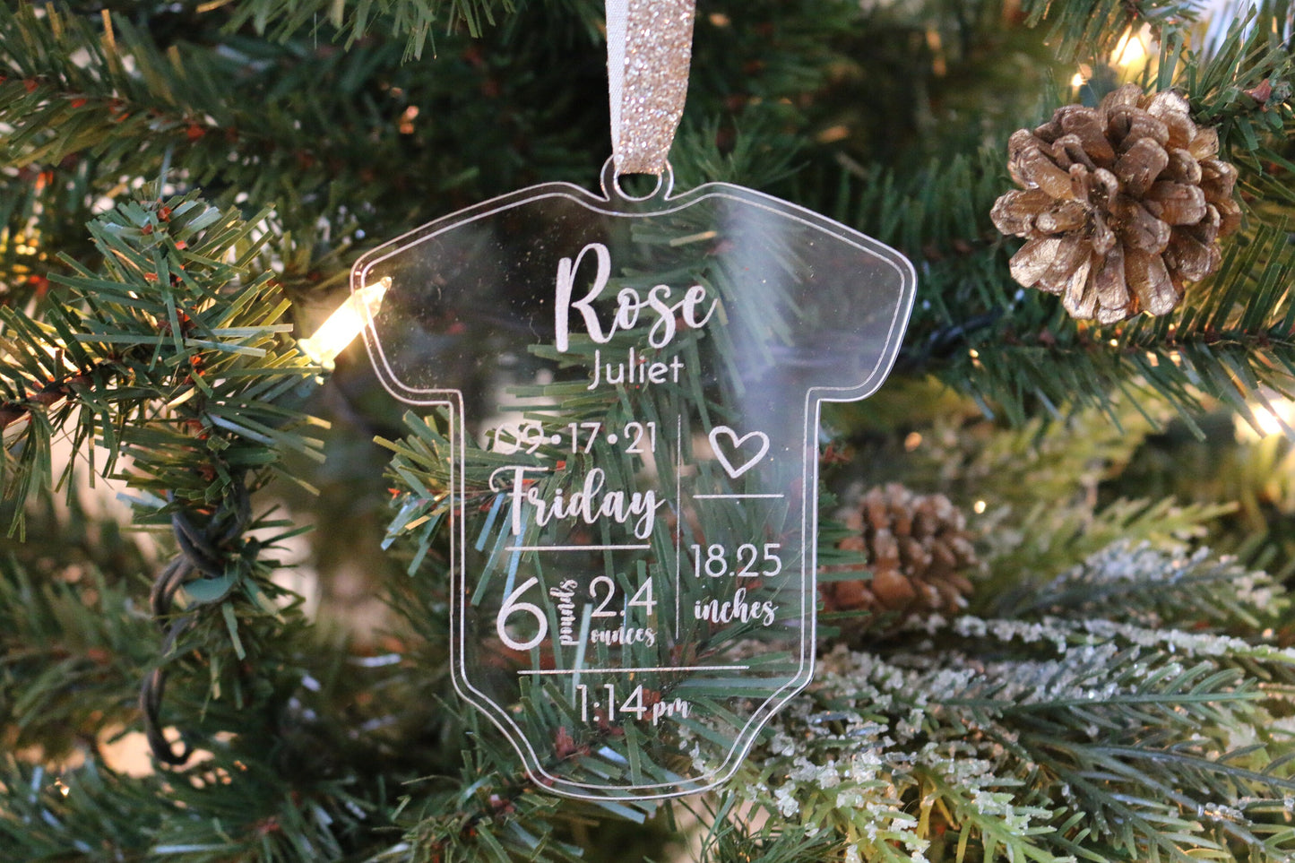 Personalized Baby Christmas Ornament | Baby's First Christmas | New Baby | Parent's Baby Gift | Grandparent's Baby Gift | Stocking Stuffer