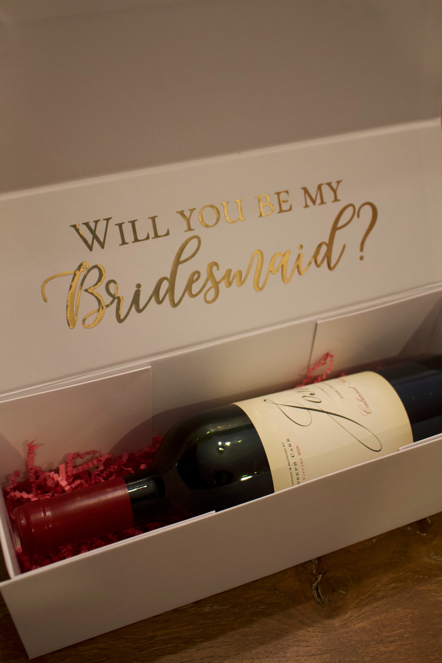 Wine Gift Box / Bridesmaid Proposal Box/Personalized Wine Box/Will You Be My Bridesmaid Box/Thank you/ EMPTY inside WINE NOT included*