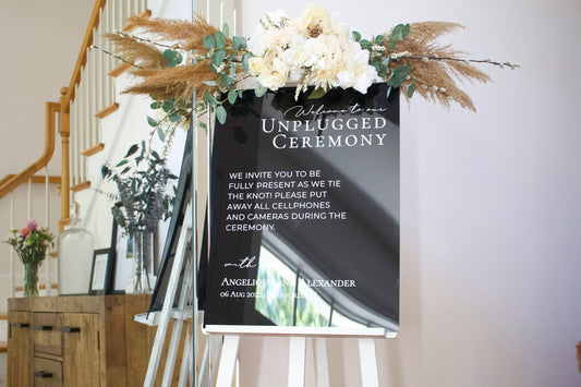 Acrylic Unplugged Wedding Welcome Sign | Unplugged sign | No Phone Welcome Sign | Unplugged Ceremony Sign | Unplug Be Present and Enjoy